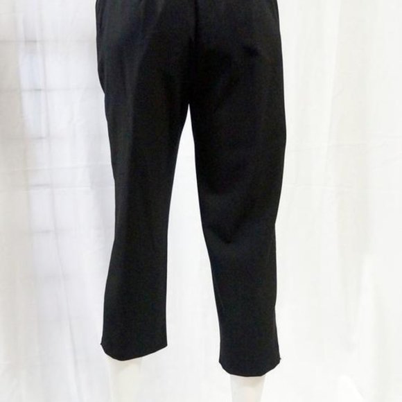 NEW St John Black Sport Caviar Calf Pants Trousers Small Capris 2 Cropped - Picture 3 of 6